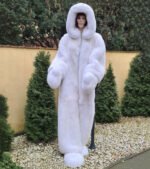Londyn | Luxury Double Side Scandinavian White Fox Fur Costume With Fur Mittens & Fur Boots