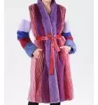 Multi Color Mink Coat in Zebra Print Pattern
