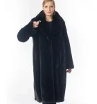 Black Let Out Mink Fur Coat