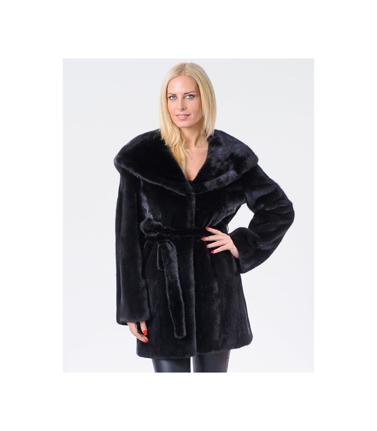elisa-black-hooded-mink-coat-p-4057 Black Hooded Mink Coat - Image 1