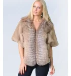 Mink Fur Stole with Crystal Fox Fur Trim