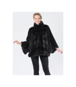 Black Mink Coat with Bell Bottom Sleeves