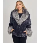 Mink Fur Jacket with Fox Fur Collar and Cuffs