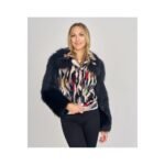 Multicolor Mink Fur Jacket with Fox Fur Sleeves