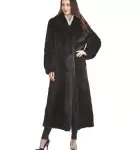 Mink Full Length Coat with Fox Fur Tuxedo Collar