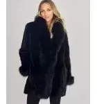 Reversible Mink Fur Coat with Fox Fur Collar