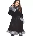 Sheared Black Mink Coat with Silver Fox Trim