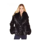 Sculptured Mink Fur and Fox Fur Jacket
