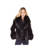 Sculptured Mink Fur and Fox Fur Jacket