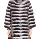 Luxury Genuine Chinchilla Fur Jacket Mid Hip