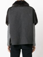 Black Chinchilla Fur Jacket Short Sleeves - Image 2