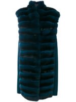 Long Green Chinchilla Fur Vest