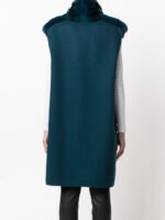 Long Green Chinchilla Fur Vest - Image 2