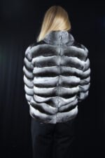 Chinchilla Fur Jacket Stand up Collar - Image 2