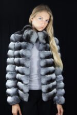 Chinchilla Fur Jacket Stand up Collar - Image 5