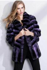 Purple Chinchilla Fur Coat Wide Bottom Sweep Josephine - Image 3