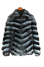 Blue Chinchilla Fur Coat - Image 3