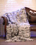 Gray Rex Fur Fur Blanket Throw