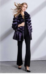 Purple Chinchilla Fur Coat Wide Bottom Sweep Josephine - Image 4