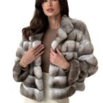 Beige Chinchilla Jacket Aida