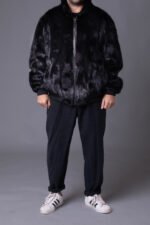 Black Mink Fur Bomber Jacket Tyrion - Image 6