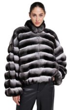 Chinchilla Fur Bomber Jacket Sonia - Image 4