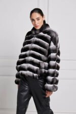 Chinchilla Fur Bomber Jacket Sonia - Image 2