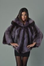 Purple Raccoon Fur Cape - Image 2