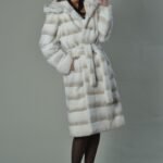White Rex Fur Coat Hood and Belt