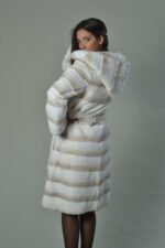 White Rex Fur Coat Hood and Belt - Image 4