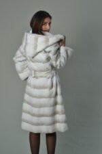 White Rex Fur Coat Hood and Belt - Image 6