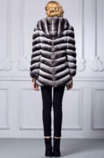 Chinchilla fur coat Hooded Elisabeth - Image 3