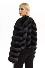 Gray Black Chinchilla Bomber Jacket Zerah - Image 5