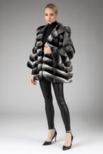 Hooded Chinchilla Fur Coat Freya