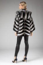 Hooded Chinchilla Fur Coat Freya - Image 2