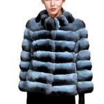 Blue Chinchilla Fur Jacket Océane