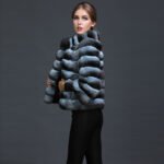 Blue Chinchilla Fur Jacket Océane - Image 4