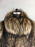 Brown Unisex Fox Fur Bomber Jacket - Image 7