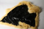 Yellow Fox Fur Coat Hooded Full Length - Image 4