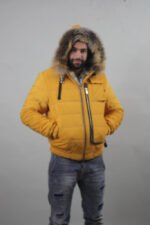 Yellow Reversible Fox Fur Lined Hooded Parka - Image 4