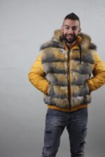 Yellow Reversible Fox Fur Lined Hooded Parka - Image 7