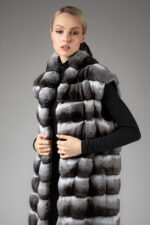 Long Chinchilla Fur Vest Nadia - Image 3