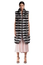 Long Chinchilla Fur Vest Irene