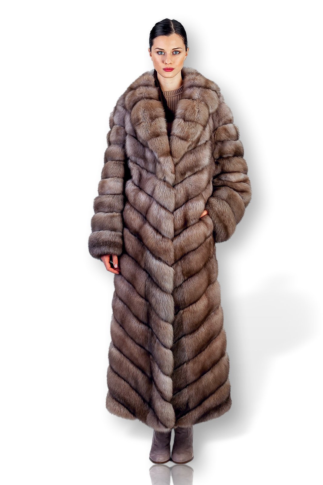 Long Sable Fur Coat Seija - Image 1