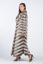 Long Beige Chinchilla Coat - Image 3