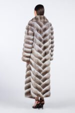 Long Beige Chinchilla Coat - Image 2
