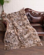 Lynx Bobcat Fur Blanket Throw