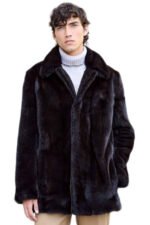 Mahogany Mink Fur Coat Mens