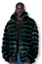 Men's Green Chinchilla Bomber - Image 3