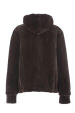 Brown Hooded Mink Fur Jacket - Image 2